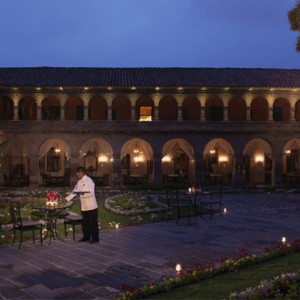 Courtyard dinner - Belmond Hotel Monasterior - Luxury Peru Holidays