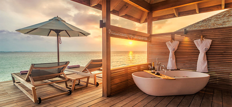 Hurawalhi Island Luxury Maldives Honeymoon Packages Romantic Ocean Villas Bathtub And Deck With View