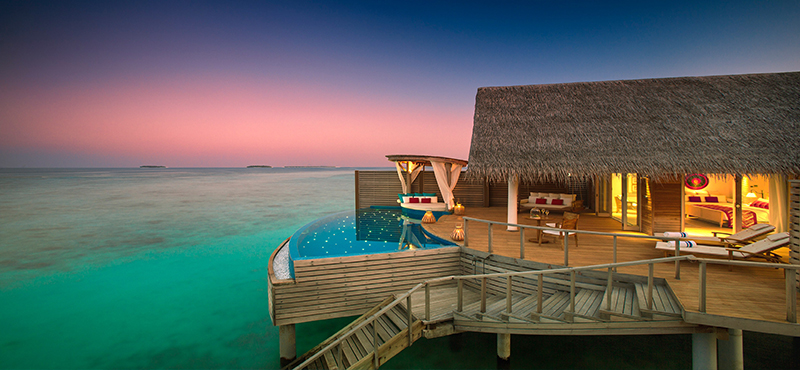 Milaidhoo Island Maldives Luxury Maldives Honeymoon Packages Water Pool Villa Exterior At Night