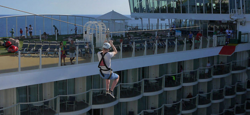 zip line - reasons to love harmony of the seas - royal caribbean cruise packages