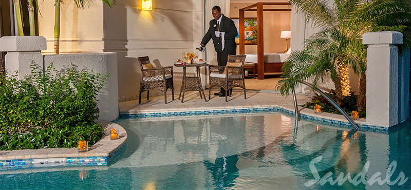 luxury Bahamas holiday Packages Sandals Royal Bahamian Windsor Honeymoon Hideaway Swim Up Crystal Lagoon Zen Butler Suite 3