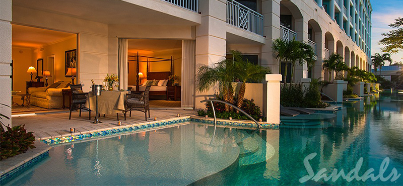 luxury Bahamas holiday Packages Sandals Royal Bahamian Windsor Honeymoon Hideaway Swim Up Crystal Lagoon Zen Butler Suite 6