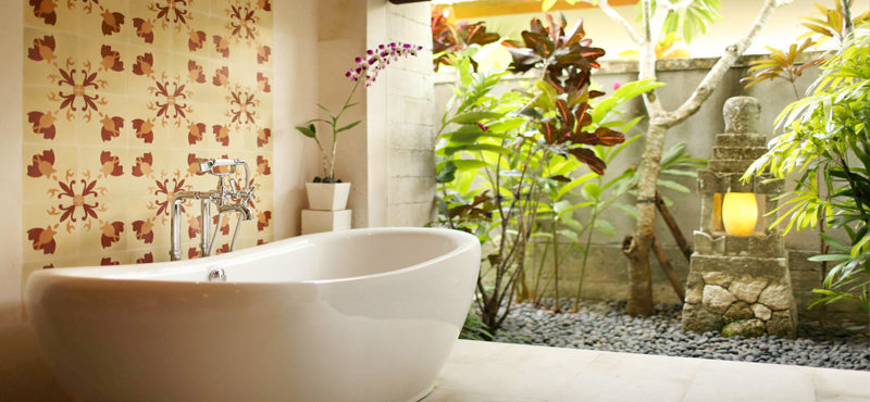 Luxury Bali Holiday Packages Sudamala Suites & Villas Studio Suite Pool Access Bathroom 1