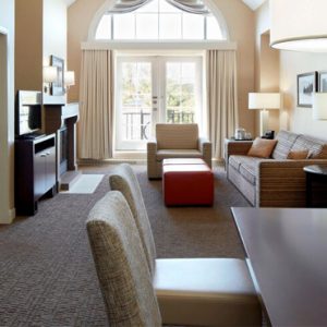 Luxury Canada Holiday Packages Le Westin Resort And Spa Tremblant Quebec SSuite, 1 Bedroom SSuite, 1 King, Sofa Bed, Fireplace Livingroom