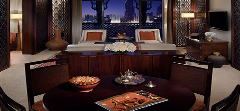 The Palace Downtown Dubai Luxury Dubai Holiday Packages Palace Suites Fountain View Living Room