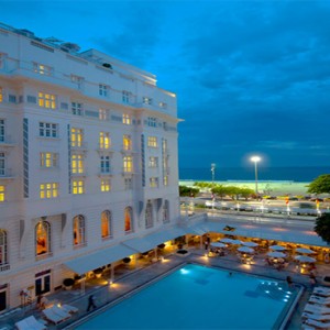 Belmond Copacabana Palace - Luxury Brazil holiday packages - exterior at night