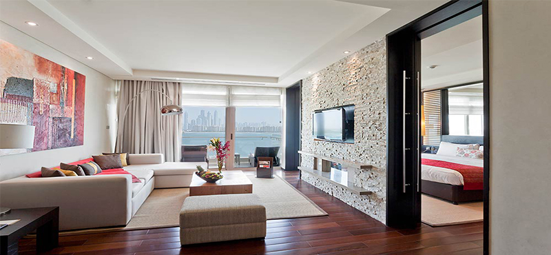 Rixos The Palm Dubai - Luxury Dubai Honeymoon Packages - Junior suite living area1