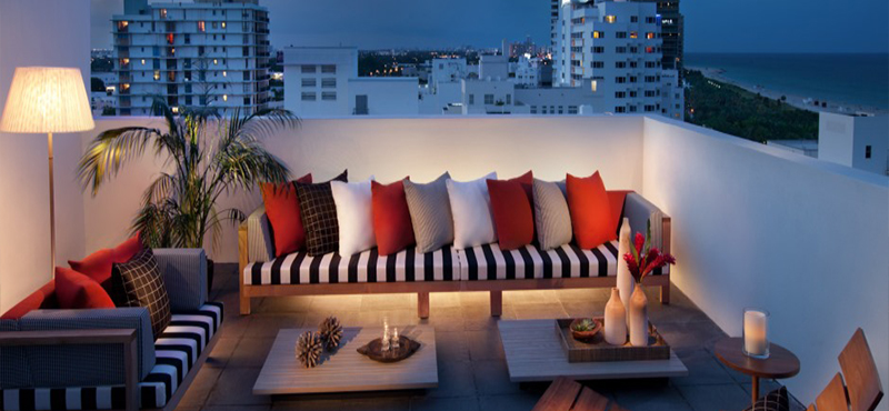 SLS South Beach - Luxury Miami holiday packages - Tower Penthouse balcony
