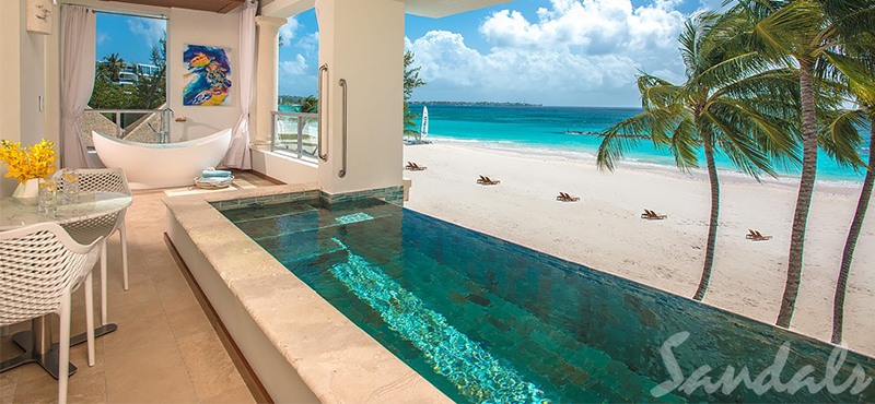 Luxury Barbados Holiday Packages Sandals Royal Barbados Beachfront One Bedroom Skypool Butler Suite W Balcony Tranquility Soaking Tub
