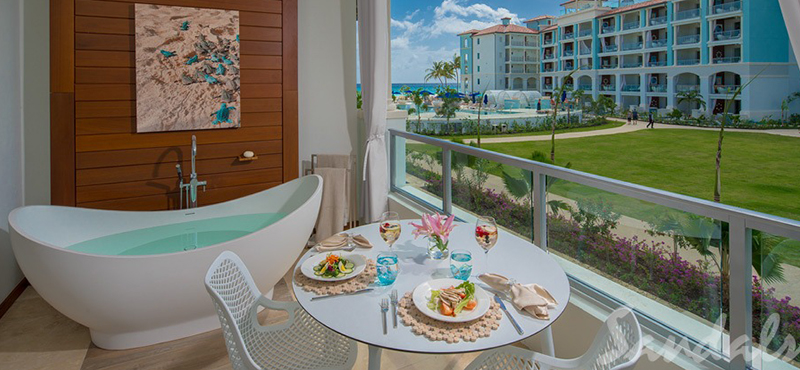 Luxury Barbados Holiday Packages Sandals Royal Barbados Royal Seaside Oceanview Crystal Lagoon Club Level Barbados Suite W Balcony Tranquility Soaking Tub