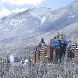 exterior snow - Fairmont Banff Springs - luxury Canada Holiday Packages