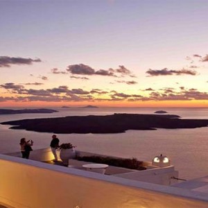 Cliff Side Suites Santorini - Luxury Greece holiday Packages - sunset views