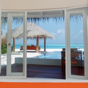 Deluxe Beach Villa With Pool 2 - Luxury Maldives holiday Packages - aerial view