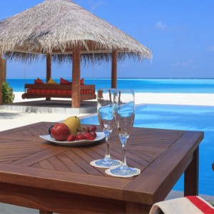 Deluxe Beach Villa With Pool 4 - Luxury Maldives holiday Packages - aerial view