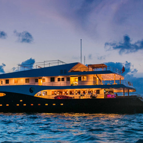 night time - the floating resort by scuba spa - luxury maldives holiday packages