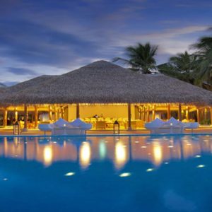 Luxury Maldives Holidays Maafushivaru Pool At Night