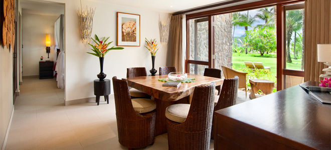 Kempinski Seychelles One Bedroom Sea View Garden Suite Dining