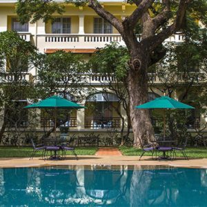 Luxury Cambodia Holiday Packages Raffles Hotel Le Royal Poolside Terrace