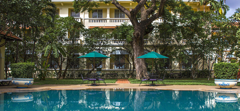 Luxury Cambodia Holiday Packages Raffles Hotel Le Royal Poolside Terrace