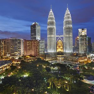 luxury Malaysia holiday Packages Mandarin Oriental Kuala Lumpur Petrona Twin Towers At Night