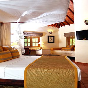 Cinnamon Wild Yala luxury luxury Sri Lanka holiday Packages Jungle Chalet Side View Of Bed