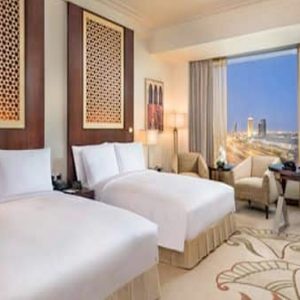 Luxury Dubai Holiday Packages Conrad Dubai Two Double Bed Deluxe Room Skyline View