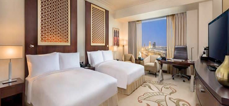 Luxury Dubai Holiday Packages Conrad Dubai Two Double Bed Deluxe Room Skyline View