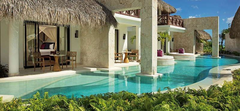 Luxury Dominican Republic Holiday Packages Secrets Cap Cana Resort & Spa Preferred Club Bungalow Suite Swim Out Pool View 1