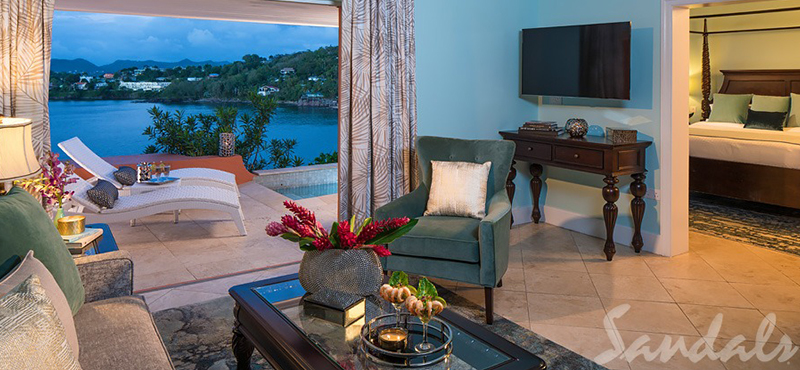 Luxury St Lucia Holiday Packages Sandals Regency La Toc St Lucia Sunset Bluff Honeymoon Oceanfront One Bedroom Butler Villa Suite With Private Pool 2