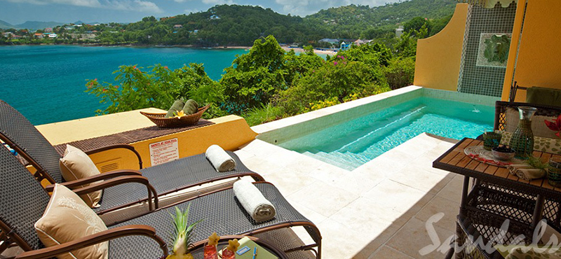 Luxury St Lucia Holiday Packages Sandals Regency La Toc St Lucia Sunset Bluff Honeymoon Oceanfront One Bedroom Butler Villa Suite With Private Pool 5