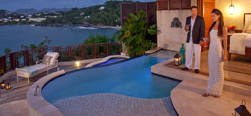 Sunset Oceanview Bluff Millionaire Butler Villa Suite With Private Pool Sanctuary Sandals Regency La Toc Luxury St Lucia holiday packages