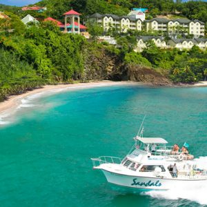 Boat Ride Sandals Regency La Toc Luxury St Lucia holiday packages