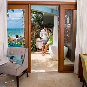 Beach Weddings Abroad Sandals Negril Caribbean Beachfront Walkout Grande Luxe Club Level Room W Patio Tranquility Soaking Tub 5