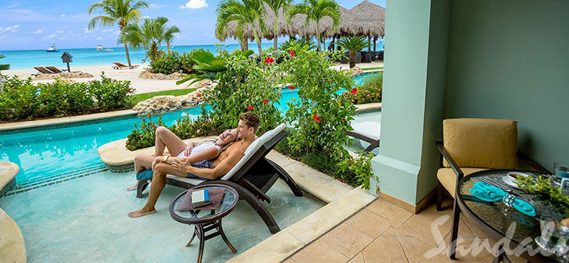 Luxury Jamaica Holiday Packages Sandals Negril Swim Up Crystal Lagoon Beachfront One Bedroom Butler Suite