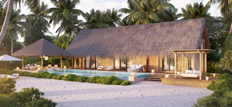 Luxury Maldives Holiday Packages Waldorf Astoria Maldives Ithaafushi King Beach Villa With Pool 2