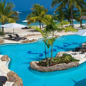 Sandals Negril Jamaica Honeymoon Crystal Lagoon Honeymoon Beachfront Penthouse One Bedroom Butler Suite Beach Pool