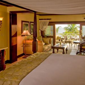 Sandals Negril Jamaica Honeymoon Crystal Lagoon Honeymoon Beachfront Penthouse One Bedroom Butler Suite Bedroom