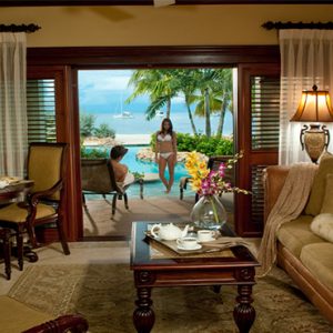 Sandra Negril Jamaica Honeymoon Swim Up Crystal Lagoon Beachfront One Bedroom Butler Suite Lounge