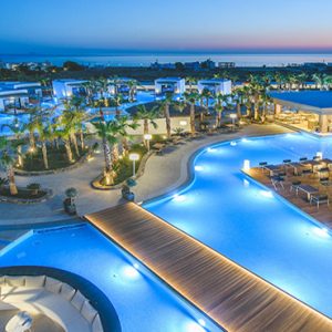 Luxury Greece Holiday Packages Stella Island Crete Hotel Aerial View At Night