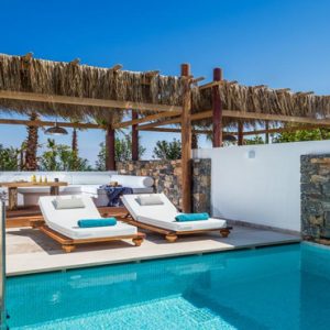 Luxury Greece Holiday Packages Stella Island Crete Relaxing Area By Villa Pool