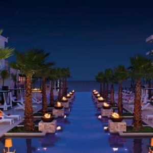 Luxury Mexico Holiday Packages Breathless Riviera Cancun Resort And Spa Pool At Night