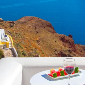 Luxury Greece Holiday Packages Oia Mare Villas Cave Standard Studio Balcony