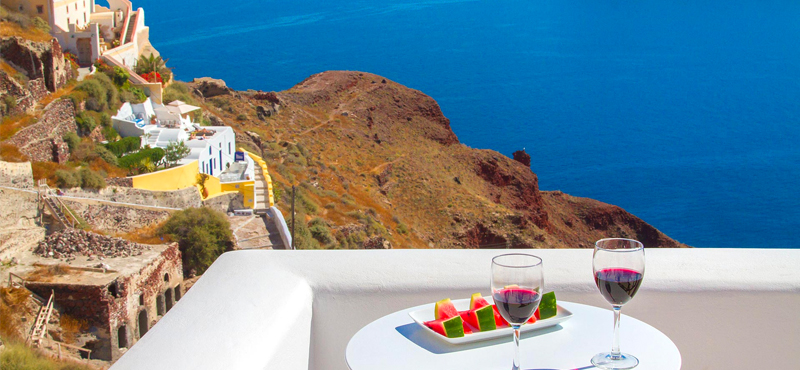 Luxury Greece Holiday Packages Oia Mare Villas Cave Standard Studio Balcony