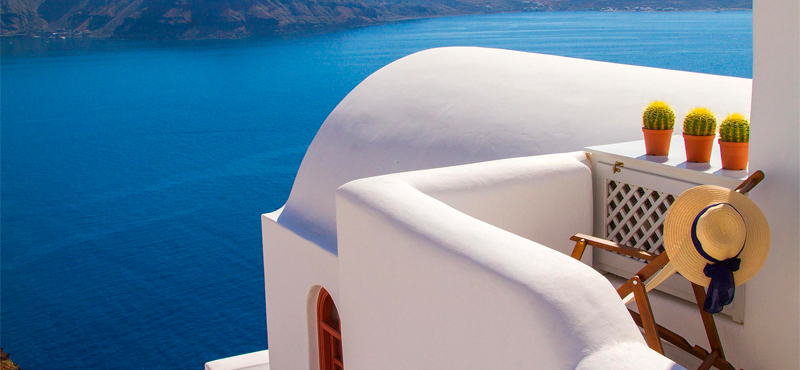 Luxury Greece Holiday Packages Oia Mare Villas Cave Standard Studio Balcony 3