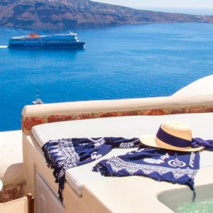 Luxury Greece Holiday Packages Oia Mare Villas Cave Suite With Hot Tub Hot Tub View 2