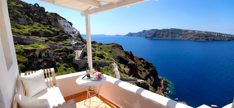 Luxury Greece Holiday Packages Oia Mare Villas Cave Superior Studio Balcony