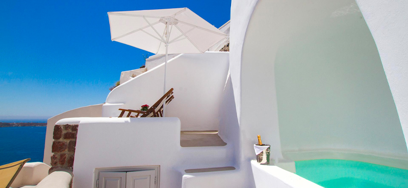 Luxury Greece Holiday Packages Oia Mare Villas Cave Superior Studio With Hot Tub Hotub