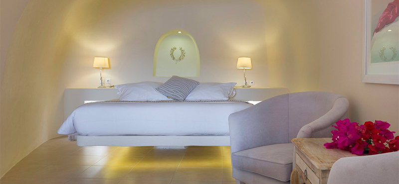 Luxury Greece Holiday Packages Oia Mare Villas Honeymoon Cave Suite Bedroom