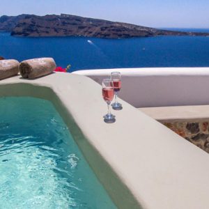 Luxury Greece Holiday Packages Oia Mare Villas Honeymoon Cave Suite With Hot Tub 1