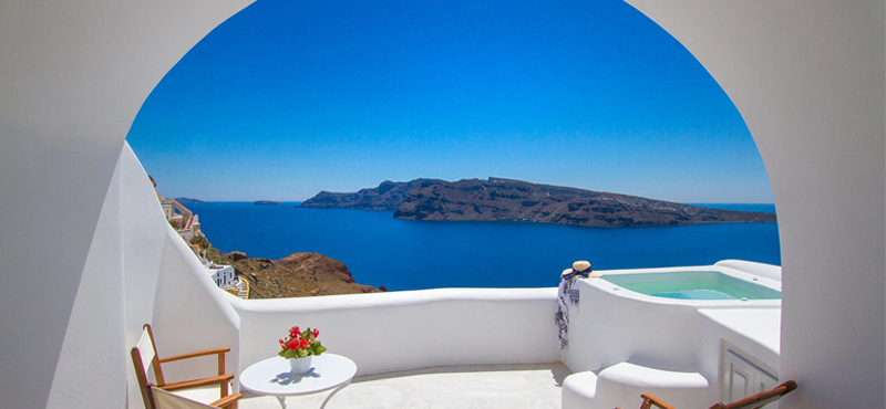 Luxury Greece Holiday Packages Oia Mare Villas Honeymoon Cave Suite With Hot Tub 6